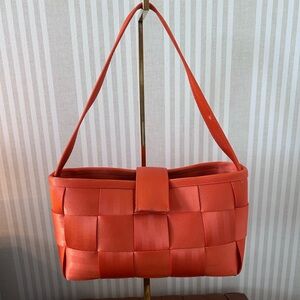 Harveys Original Seat Belt Bag Orange Baguette Style Made In USA